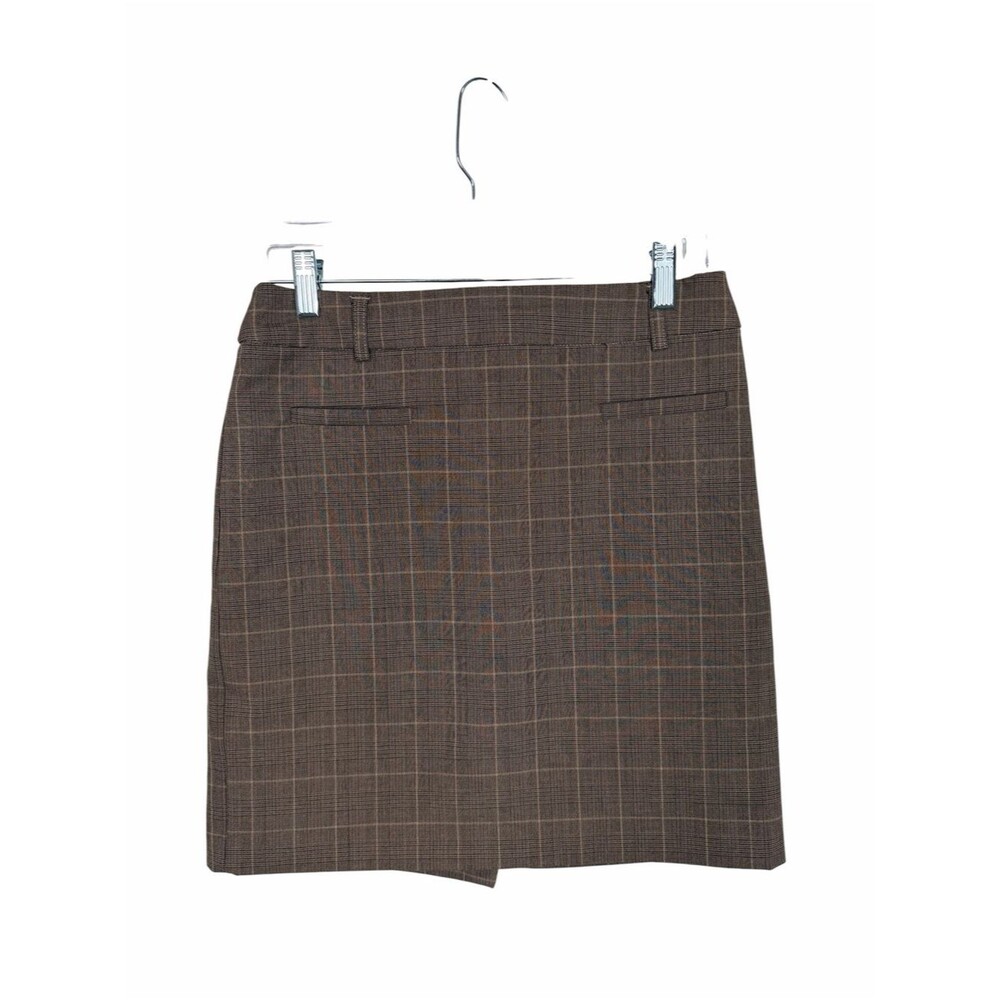 Catherine Malandrino Plaid Mini Skirt Womens Size 2 Brown Check Career Preppy